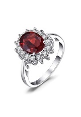 lovely silver garnet gemstone birthstone baby ring